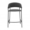 Nara 26" Gray Faux Leather and Metal Counter Height Barstool with Black frame 002