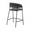 Nara 26" Gray Faux Leather and Metal Counter Height Barstool with Black frame 003