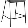 Nara 26" Gray Faux Leather and Metal Counter Height Barstool with Black frame 005