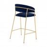 Nara 26" Blue Faux Leather and Metal Counter Height Barstool with Gold Frame 005