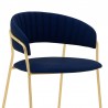 Nara 26" Blue Faux Leather and Metal Counter Height Barstool with Gold Frame 003