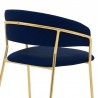 Nara 26" Blue Faux Leather and Metal Counter Height Barstool with Gold Frame 004