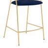 Nara 26" Blue Faux Leather and Metal Counter Height Barstool with Gold Frame 006
