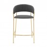 Nara 26" Gray Faux Leather and Metal Counter Height Barstool with Gold Frame 005