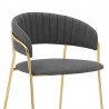 Nara 26" Gray Faux Leather and Metal Counter Height Barstool with Gold Frame 004