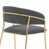 Nara 26" Gray Faux Leather and Metal Counter Height Barstool with Gold Frame 006