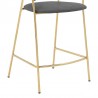 Nara 26" Gray Faux Leather and Metal Counter Height Barstool with Gold Frame 007