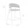 Nara 26" Gray Faux Leather and Metal Counter Height Barstool with Gold Frame 008