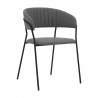 Armen Living Nara Modern Gray Faux Leather And Metal Dining Room Chairs - Set of 2 03