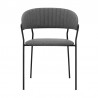Armen Living Nara Modern Gray Faux Leather And Metal Dining Room Chairs - Set of 2 02