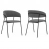 Armen Living Nara Modern Gray Faux Leather And Metal Dining Room Chairs - Set of 2 01