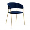 Nara Modern Blue Velvet and Gold Metal Leg Dining Room Chairs - Set of 2 01