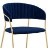 Nara Modern Blue Velvet and Gold Metal Leg Dining Room Chairs - Set of 2 04