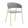 Nara Modern Gray Velvet and Gold Metal Leg Dining Room Chairs - Set of 2 01