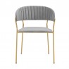 Nara Modern Gray Velvet and Gold Metal Leg Dining Room Chairs - Set of 2 03