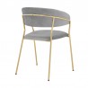 Nara Modern Gray Velvet and Gold Metal Leg Dining Room Chairs - Set of 2 02