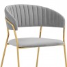 Nara Modern Gray Velvet and Gold Metal Leg Dining Room Chairs - Set of 2 04