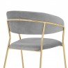 Nara Modern Gray Velvet and Gold Metal Leg Dining Room Chairs - Set of 2 06