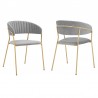 Nara Modern Gray Velvet and Gold Metal Leg Dining Room Chairs - Set of 2 07