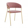 Nara Modern Pink Velvet and Gold Metal Leg Dining Room Chairs - Set of 2 04