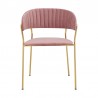 Nara Modern Pink Velvet and Gold Metal Leg Dining Room Chairs - Set of 2 02