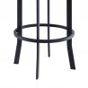 Armen Living Natalie Contemporary Bar Height Barstool In Black Powder Coated Finish And Vintage Gray Faux Leather 007