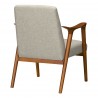Nathan Mid-Century Accent Chair in Champagne Ash Wood Finish and Beige Fabric - Back Angle