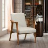 Nathan Mid-Century Accent Chair in Champagne Ash Wood Finish and Beige Fabric - Lifestyle