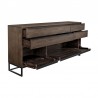 Armen Living Nevada Rustic Oak Wood Sideboard In Dark Brown Open View