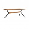 Nevada Rustic Oak Wood Trestle Base Dining Table In Dark Brown 02
