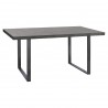Armen Living Newark Contemporary Dining Table in Gray Powder Coated Finish and Rusted Black - Angled