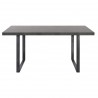 Armen Living Newark Contemporary Dining Table in Gray Powder Coated Finish and Rusted Black - Front