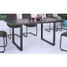 Armen Living Newark Contemporary Dining Table in Gray Powder Coated Finish and Rusted Black - Lifestyle