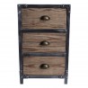 Nyx Industrial 3-Drawer End Table in Industrial Grey and Pine Wood - Front