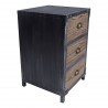 Nyx Industrial 3-Drawer End Table in Industrial Grey and Pine Wood - Angled