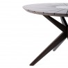Oasis Outdoor Patio Eucalyptus Wood Dining Table with Dark Finish and Stone Inlay - Side Close-Up