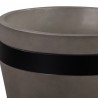 Armen Living Obsidian Medium Indoor or Outdoor Planter in Grey Concrete with Black Accent Top View