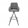 Armen Living Odessa Bar Stool In Charcoal Fabric And Black Finish  002