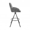 Armen Living Odessa Bar Stool In Charcoal Fabric And Black Finish  003