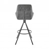 Armen Living Odessa Bar Stool In Charcoal Fabric And Black Finish  005