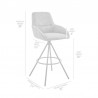 Armen Living Odessa Bar Stool In Charcoal Fabric And Black Finish  007
