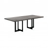 Armen Living Odet Rectangular 87" Dining Table In Concrete And Black Metal In Gray 03