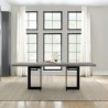 Armen Living Odet Rectangular 87" Dining Table In Concrete And Black Metal In Gray