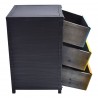 Oskar Industrial 3-Drawer End Table - Side - Drawers Opened