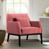 Armen Living Oliver Pink Velvet Modern Accent Chair with Wood Legs