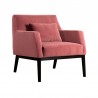 Armen Living Oliver Pink Velvet Modern Accent Chair with Wood Legs 001