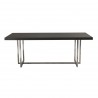 Armen Living Opal Contemporary Dining Table in Brushed Stainless Steel Finish with Grey Top - Front
