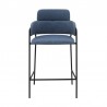Oshen 26" Blue Faux Leather and Metal Counter Height Bar Stool in Light Blue 001