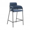 Oshen 26" Blue Faux Leather and Metal Counter Height Bar Stool in Light Blue 001