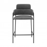   Oshen 26" Gray Faux Leather and Metal Counter Height Bar Stool 002